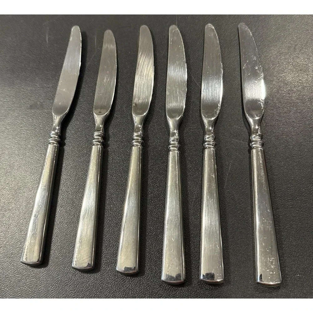 Oneida Easton Stainless Steel Dinner Knife Knives Set Of 6 USA